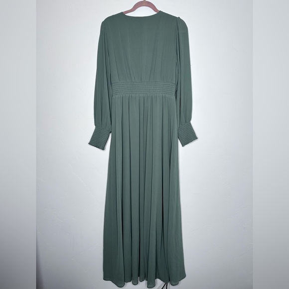 NWT Baltic Born Olivia Maxi Dress Eucalyptus Green Long Sleeve Size Large - Picture 2 of 12